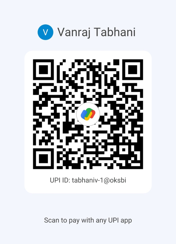 Scan to pay Vanraj Tabhani